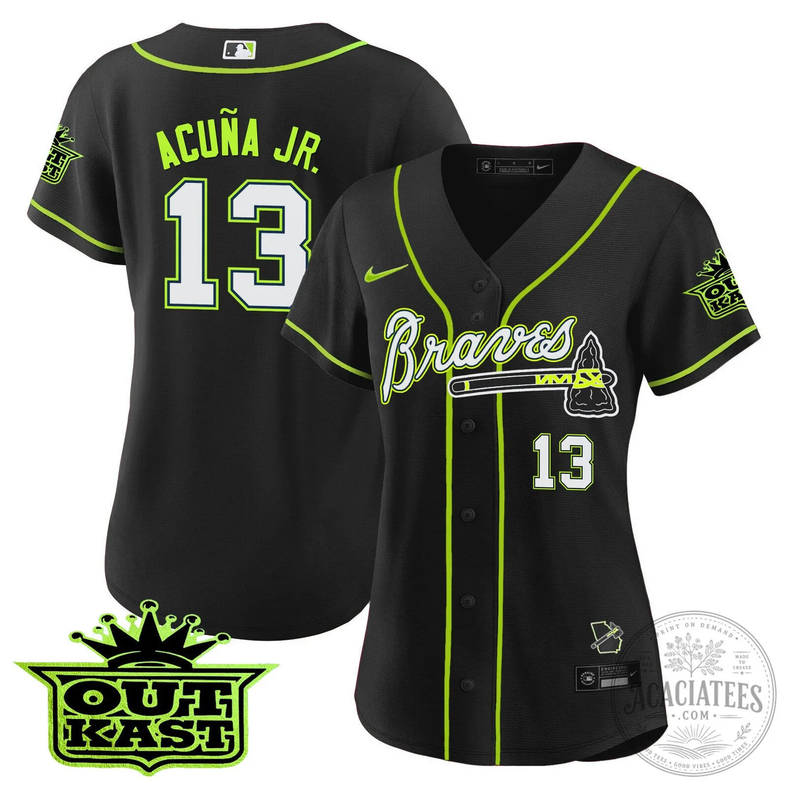 Ronald Acuña Jr. Atlanta Braves Outkast Baseball Jersey 94 Ronald Acuña Jr. Atlanta Braves Outkast Baseball Jersey