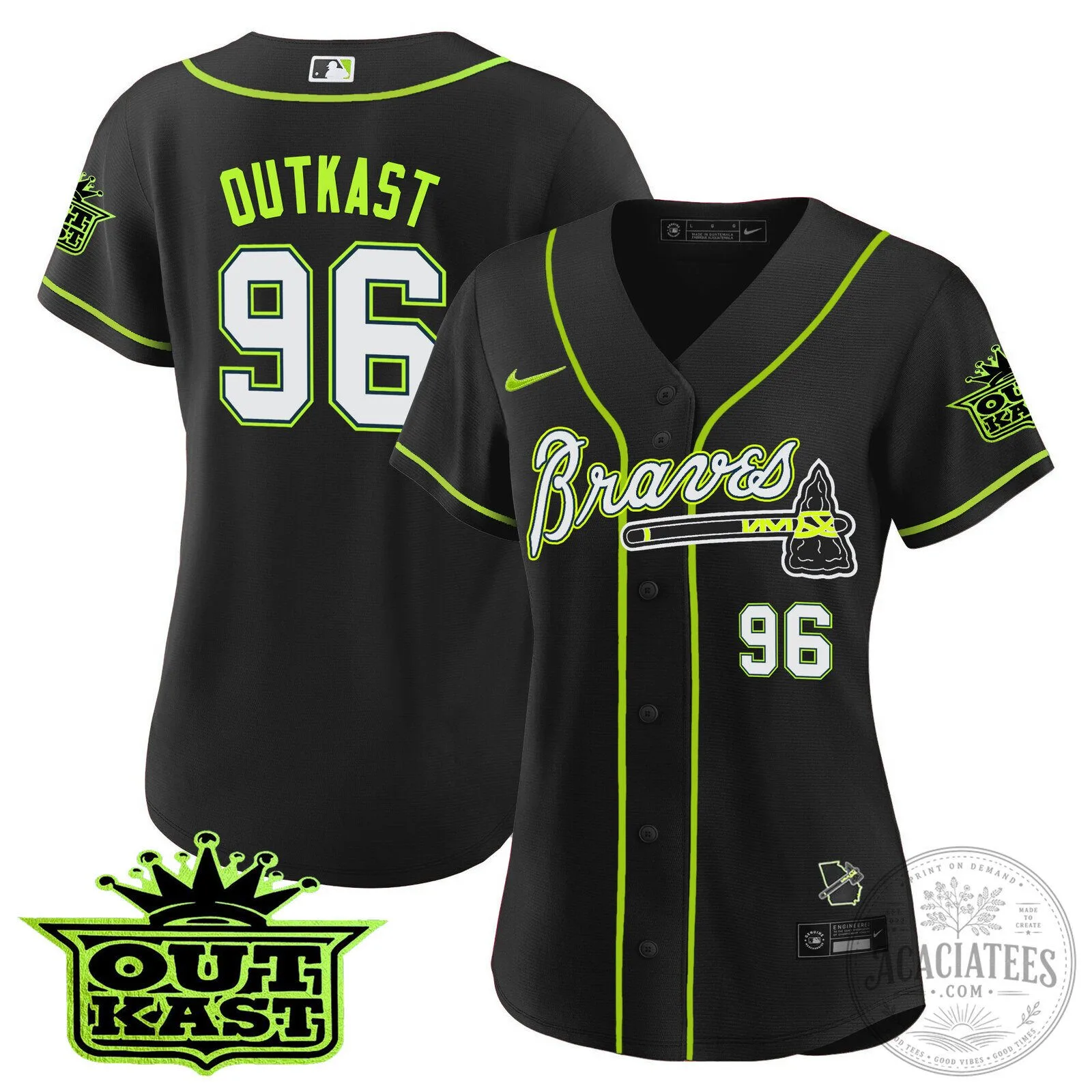 Ronald Acuña Jr. Atlanta Braves Outkast Baseball Jersey 95 Ronald Acuña Jr. Atlanta Braves Outkast Baseball Jersey