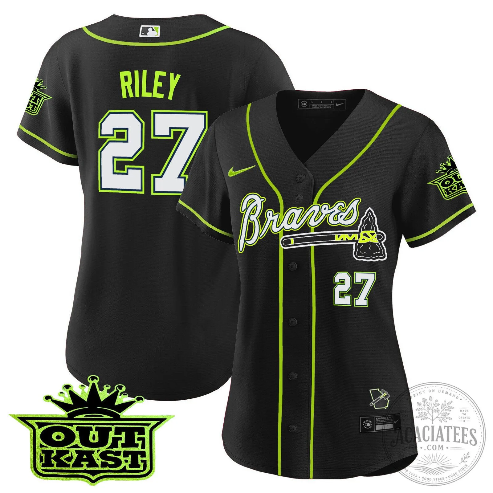 Ronald Acuña Jr. Atlanta Braves Outkast Baseball Jersey 98 Ronald Acuña Jr. Atlanta Braves Outkast Baseball Jersey