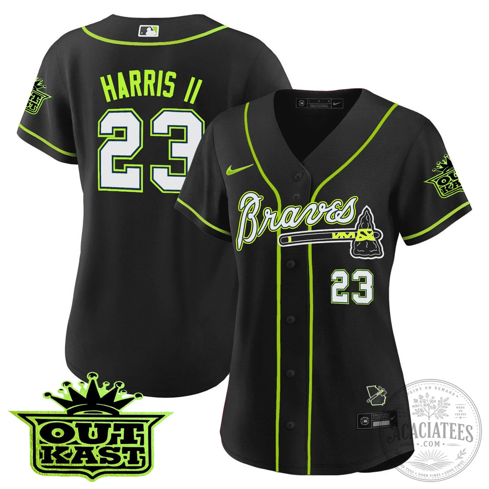 Ronald Acuña Jr. Atlanta Braves Outkast Baseball Jersey 99 Ronald Acuña Jr. Atlanta Braves Outkast Baseball Jersey