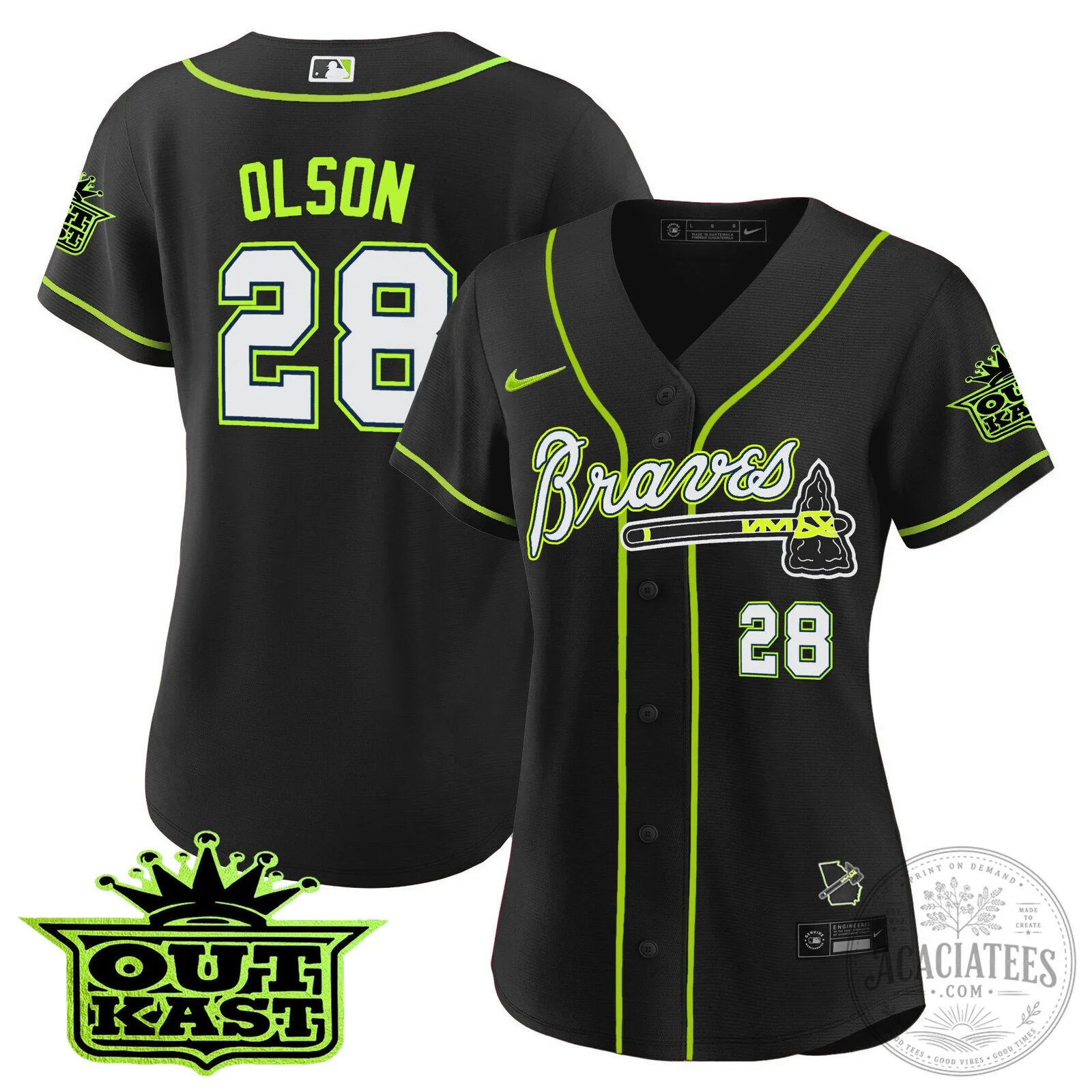 Ronald Acuña Jr. Atlanta Braves Outkast Baseball Jersey 100 Ronald Acuña Jr. Atlanta Braves Outkast Baseball Jersey
