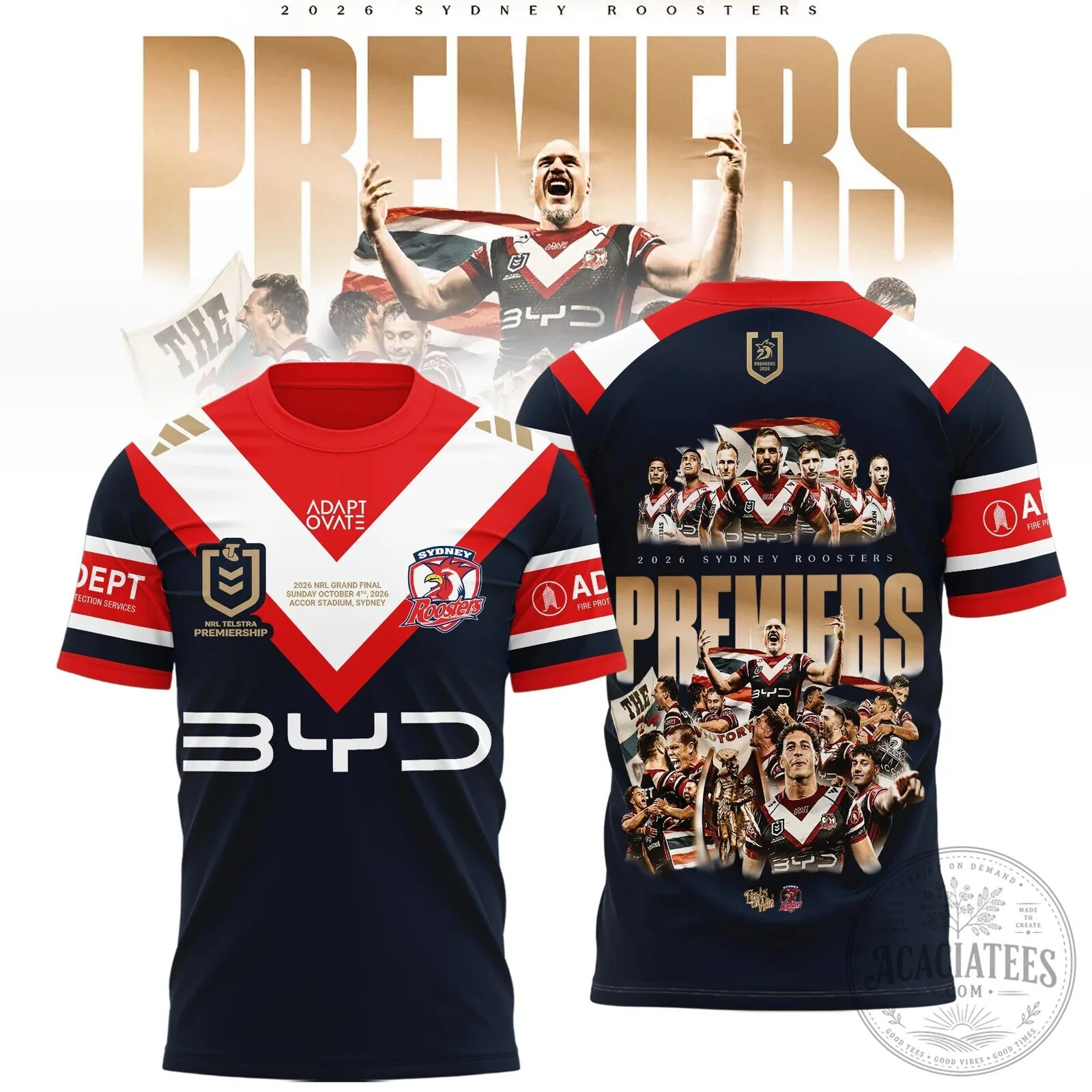 2026 Commemorative Jersey for National Rugby League Premiers - Sydney Roosters