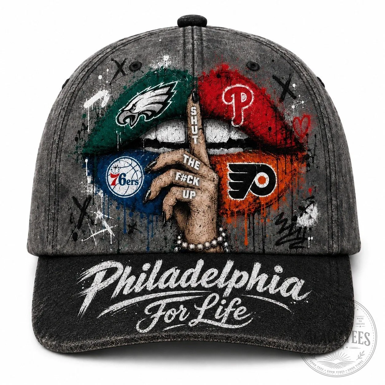 Philadelphia Sports Teams For Life Distressed Baseball Cap Hat
