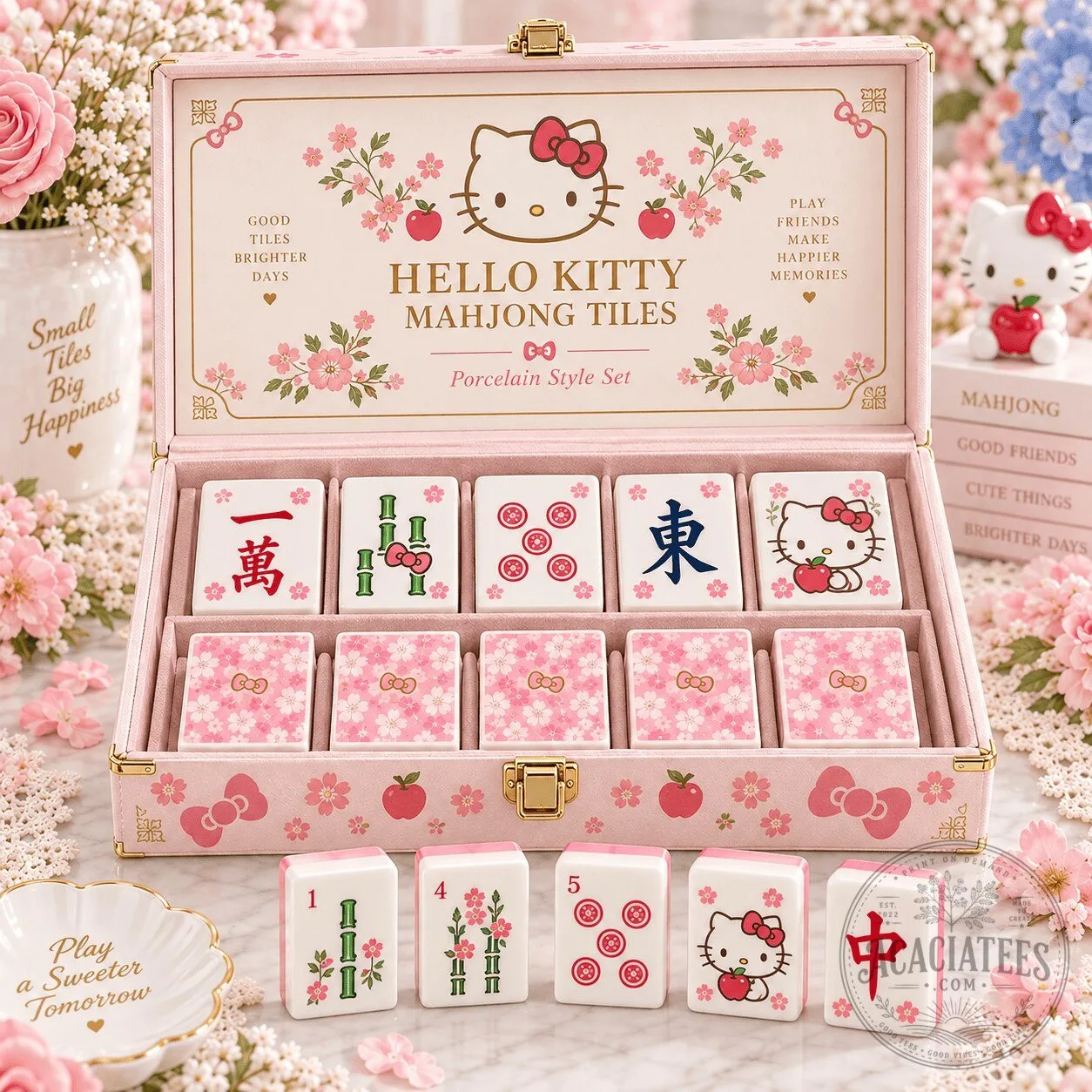Hello Kitty Mahjong Tiles Set