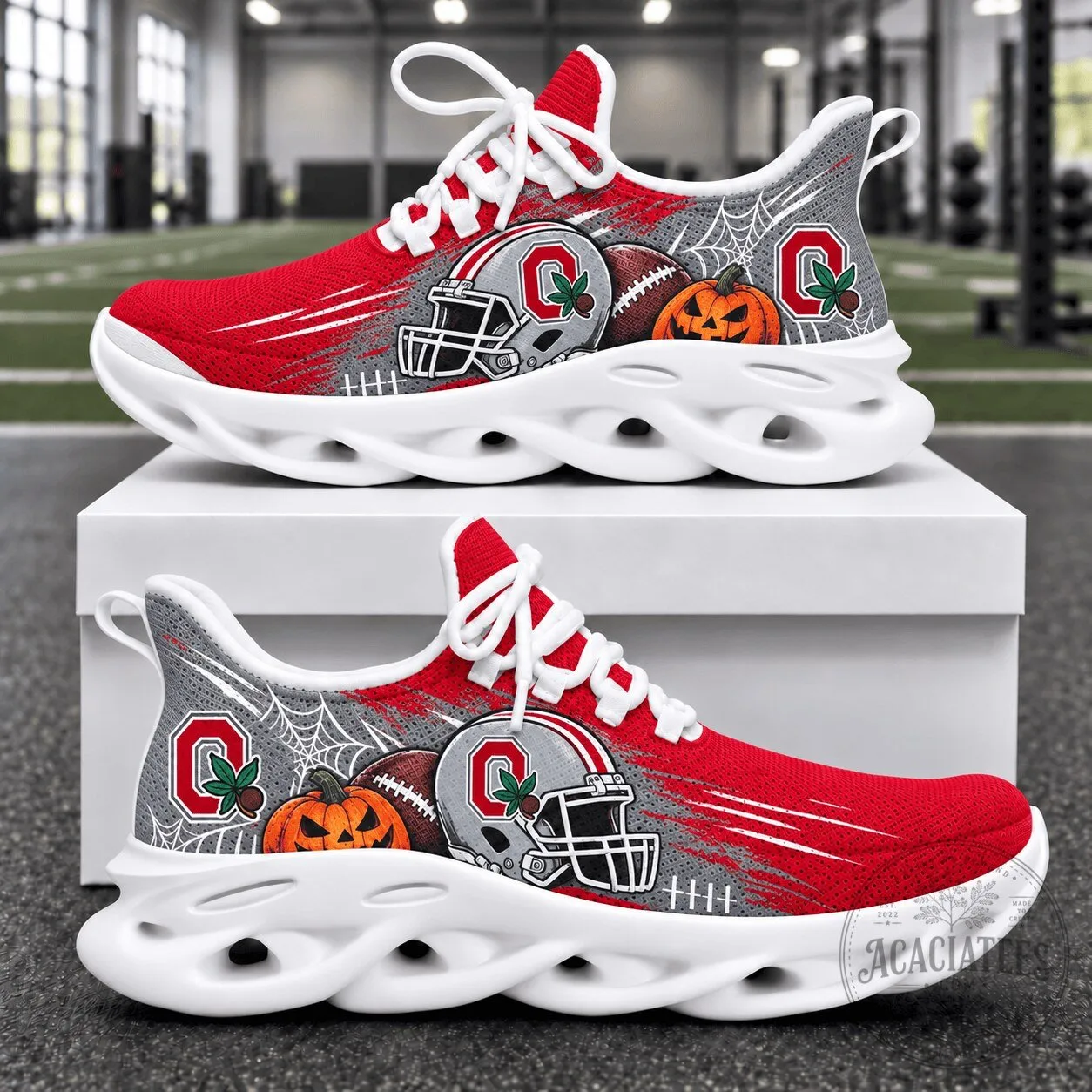 Ohio State Buckeyes Halloween Football Sneakers Running Shoes