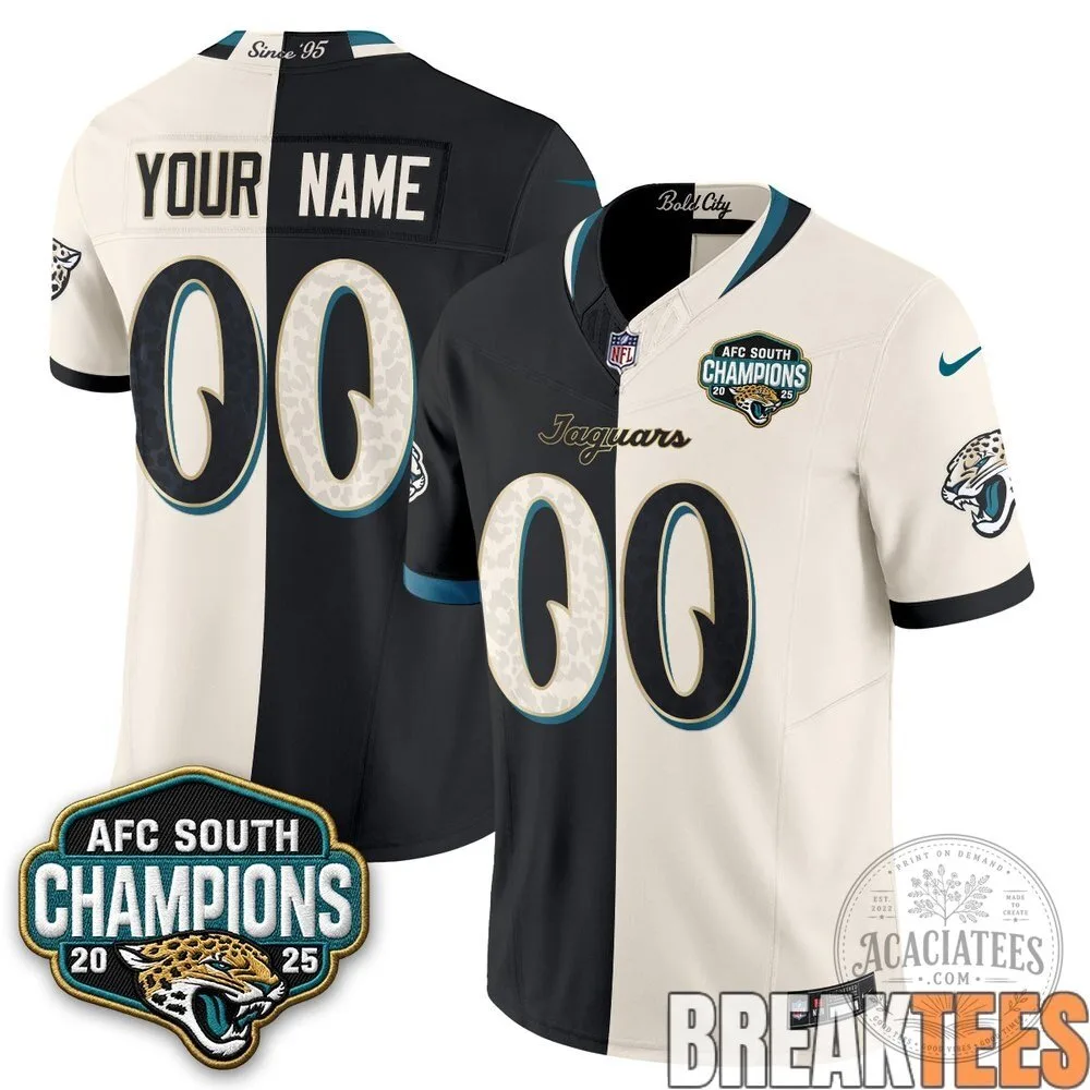 Custom Split Football Jersey for Jacksonville Jaguars AFC South Champions 2025