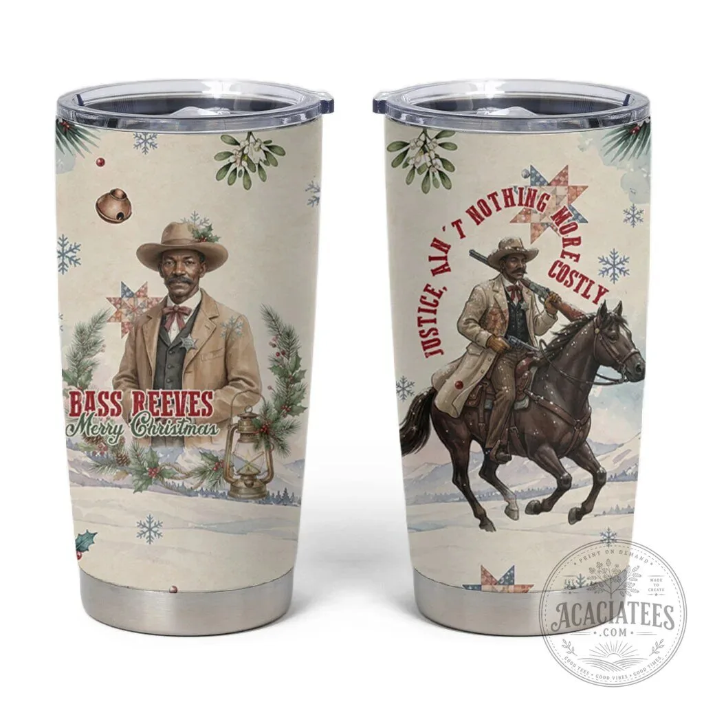 Bass Reeves Christmas Tumbler Cup Old West Deputy Lawman Winter Holiday Gift