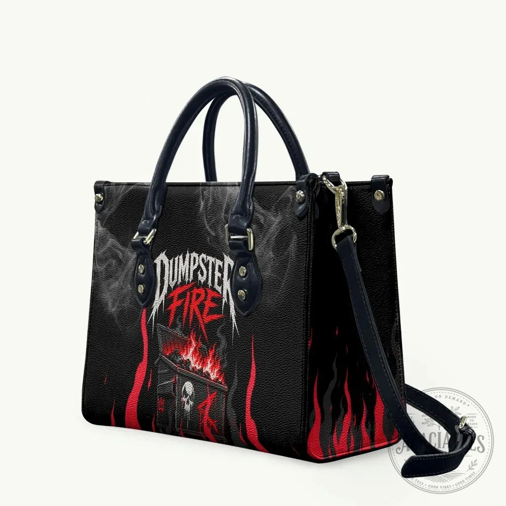 Dumpster Fire Everything Is Fine Skull Sarcastic Art Handbag
