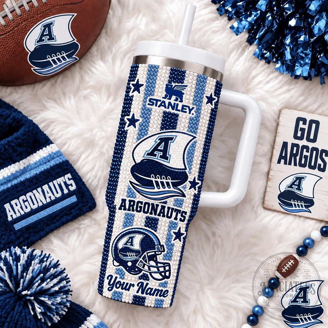 Toronto Argonauts Canadian Football League Stanley Diamond Tumbler Custom Name