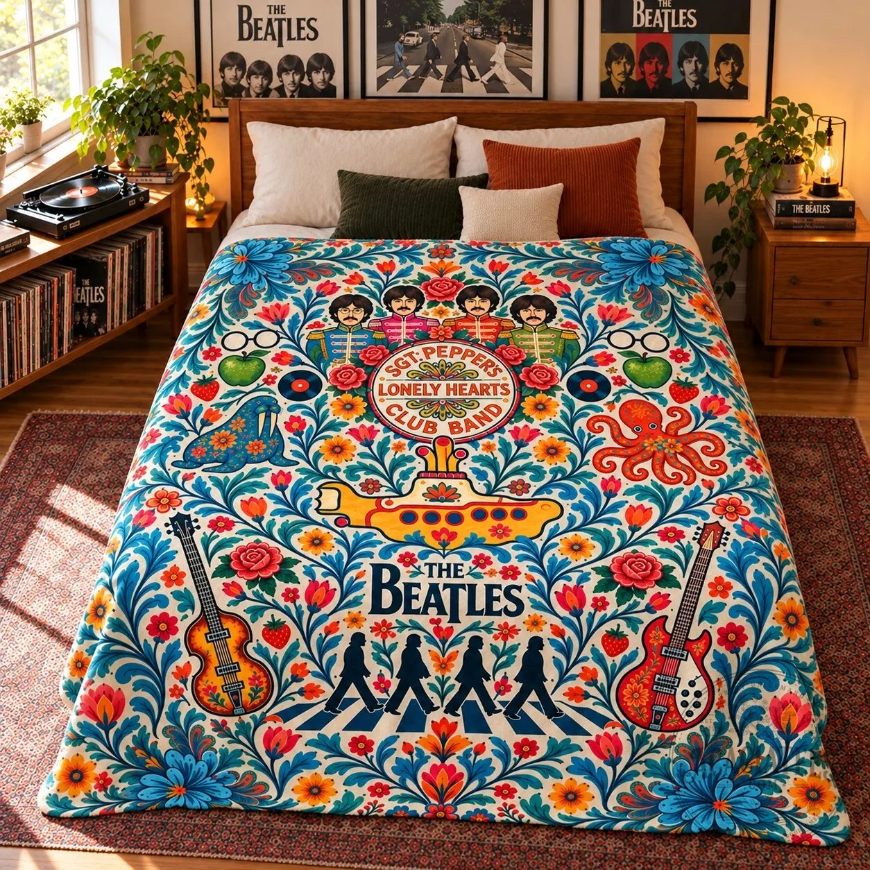 The Beatles Sgt. Pepper's Lonely Hearts Club Band Abbey Road Sherpa Blanket