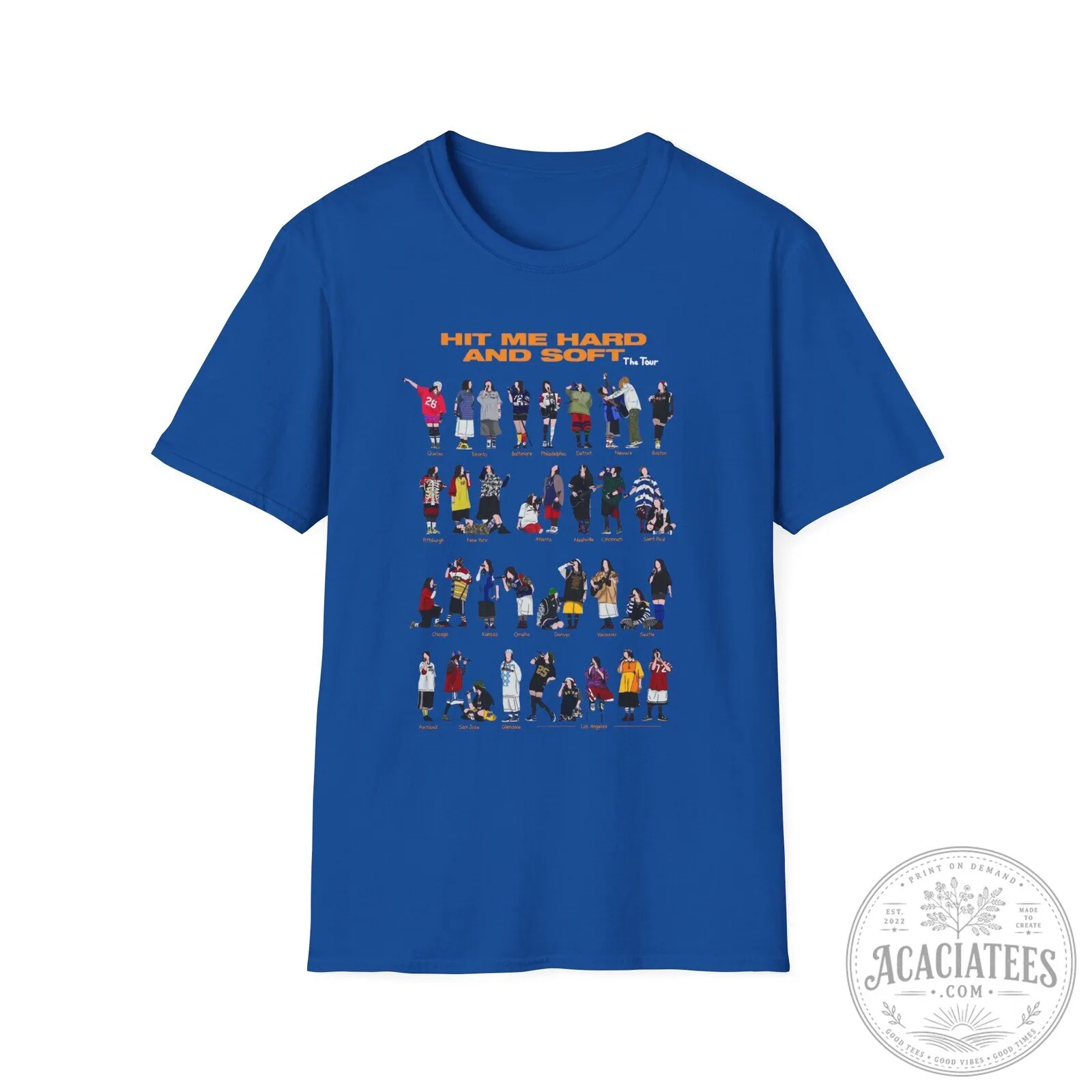 2024 Concert Dates T-Shirt for Billie Eilish’s Hit Me Hard And Soft Tour
