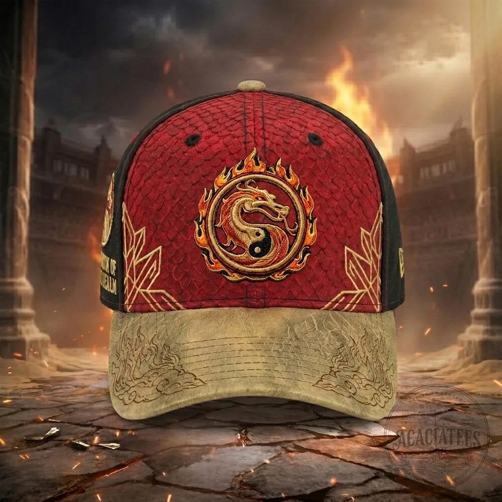 Mortal Kombat Dragon Logo Embroidered Baseball Cap Hat