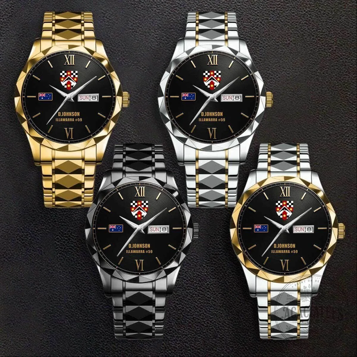 Custom Australian Freemasonry Stainless Steel Watch with Lodge Number 13 Custom Australian Freemasonry Stainless Steel Watch with Lodge Number
