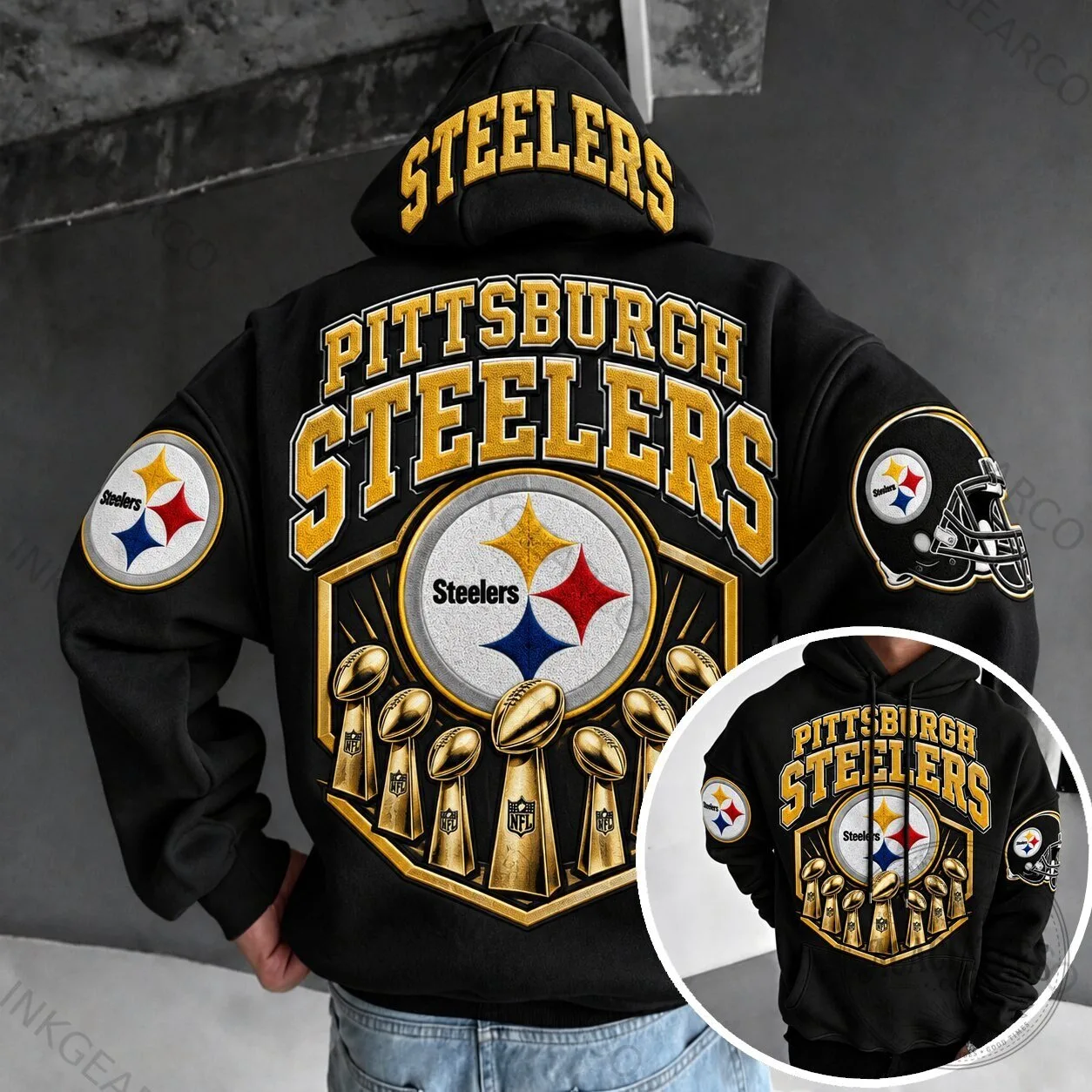 Pittsburgh Steelers Football Team Super Bowl Champions Black Hoodie