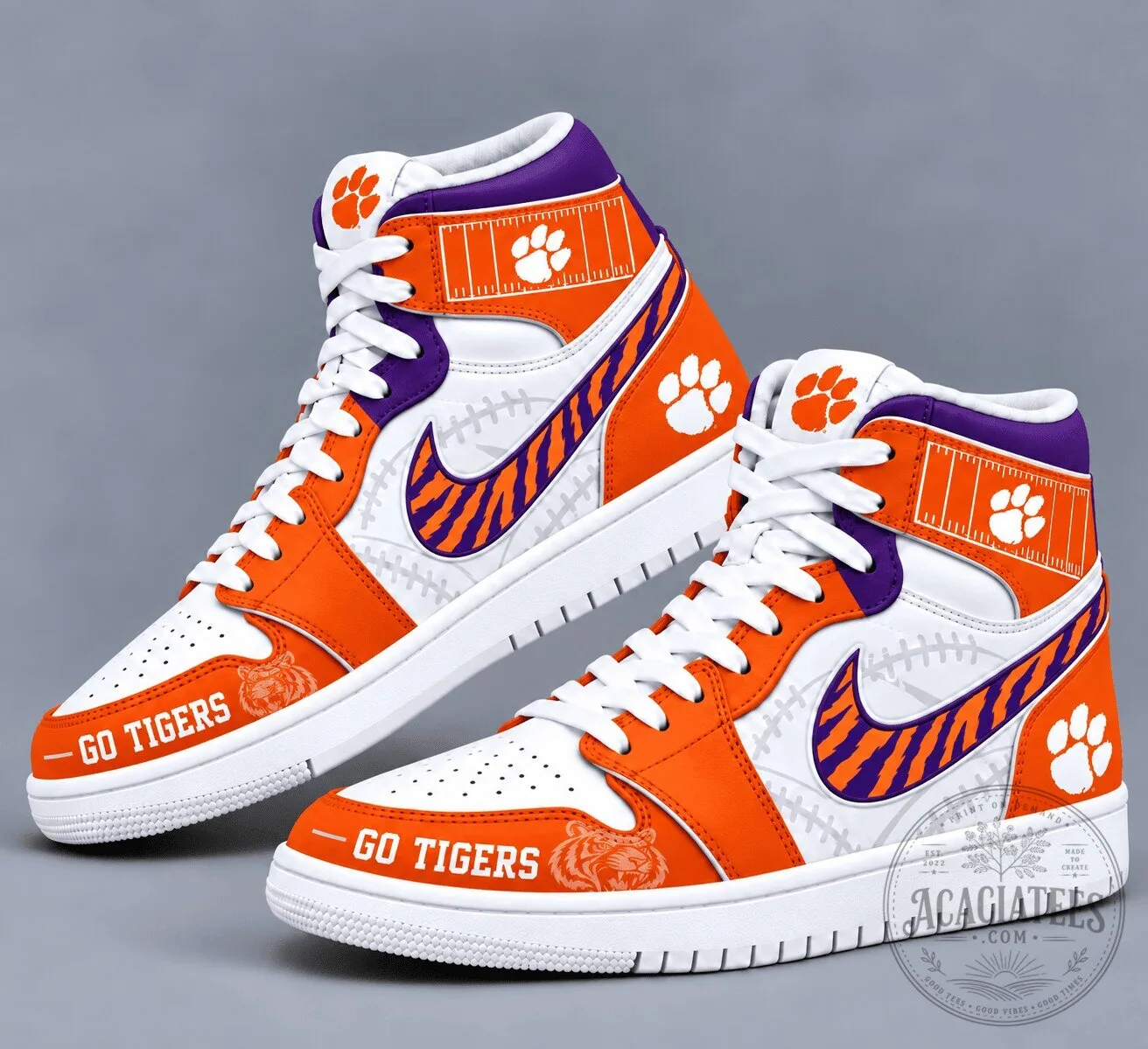 Clemson Tigers Team Spirit Air Jordan 1 High Top Sneakers