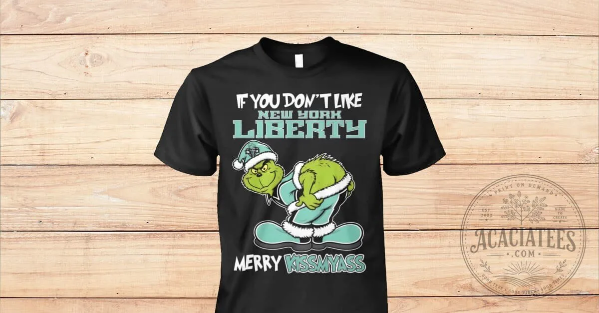 Grinch New York Liberty Christmas Holiday T-Shirt