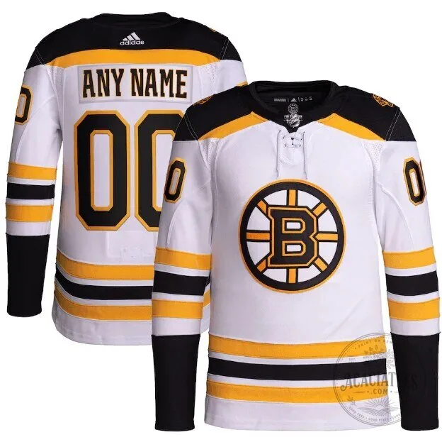 Boston Bruins White Adidas Authentic NHL Hockey Jersey