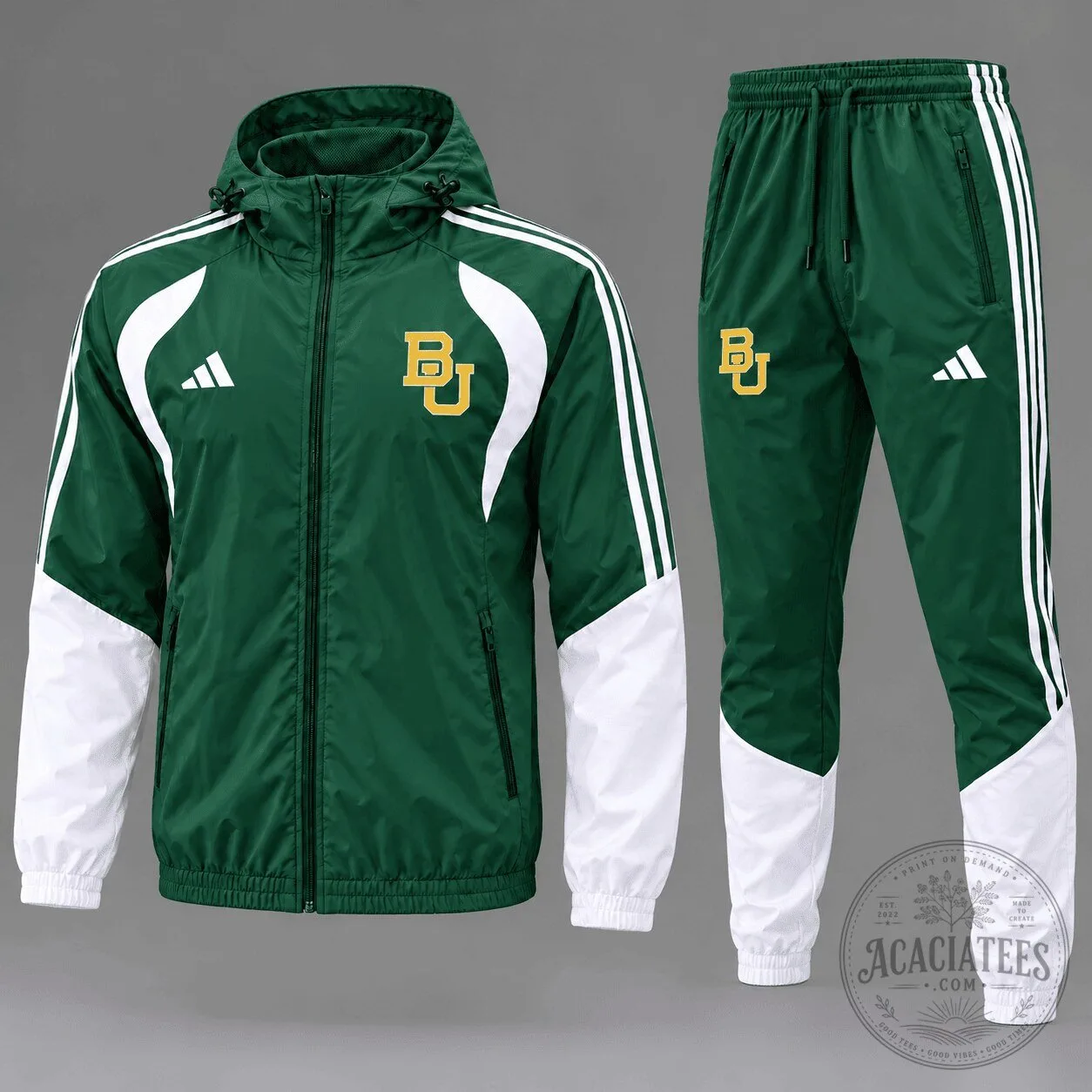 Baylor Bears NCAA Game Day Varsity Stripe Tracksuit Set Hoodie and Pants