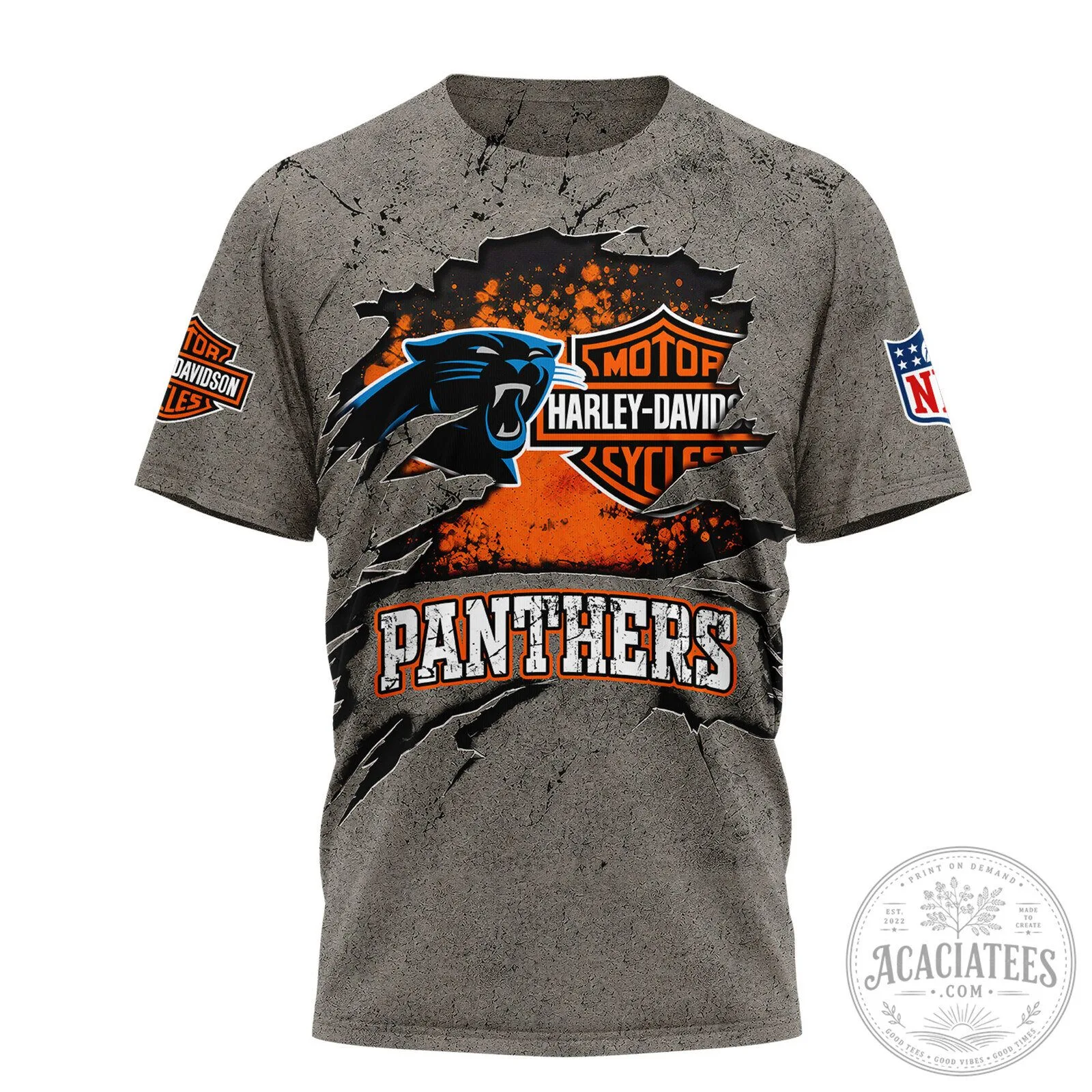 Carolina Panthers Harley-Davidson Motorcycle Club Fanatics T-Shirt