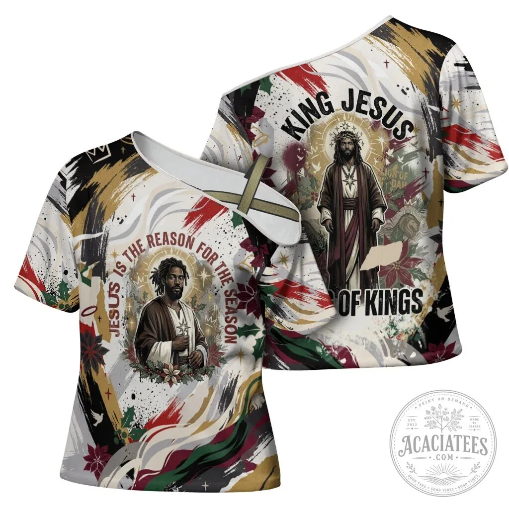 Jesus Is The Reason For The Season Christmas One-Shoulder T-Shirt 9 Jesus Is The Reason For The Season Christmas One-Shoulder T-Shirt
