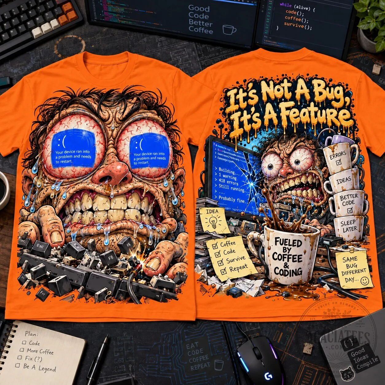 It's Not A Bug It's A Feature Programmer Computer Coding T-Shirt