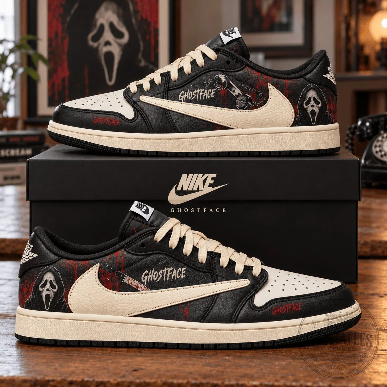 Ghostface Scream Horror Movie Low-Top Sneakers