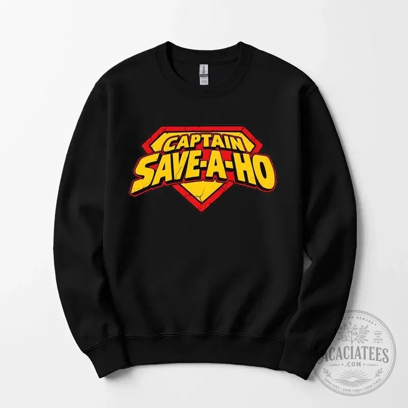 Funny Captain Save-A-Ho Parody Superhero Logo Graphic Novelty T-Shirt 26 Funny Captain Save-A-Ho Parody Superhero Logo Graphic Novelty T-Shirt