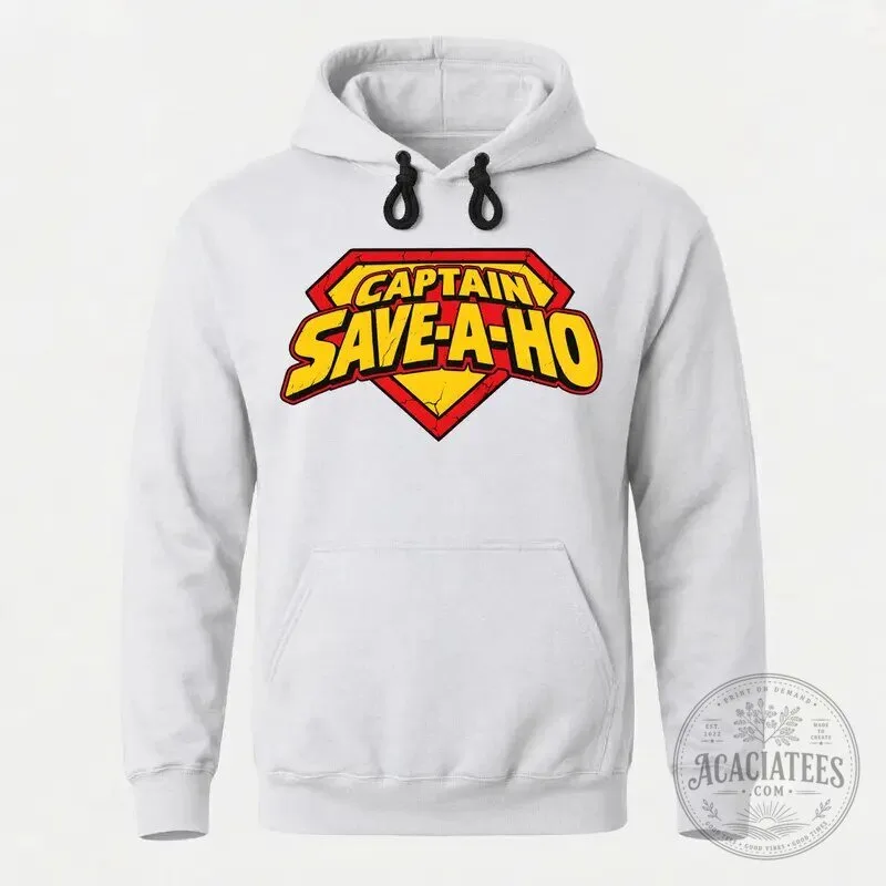 Funny Captain Save-A-Ho Parody Superhero Logo Graphic Novelty T-Shirt 27 Funny Captain Save-A-Ho Parody Superhero Logo Graphic Novelty T-Shirt