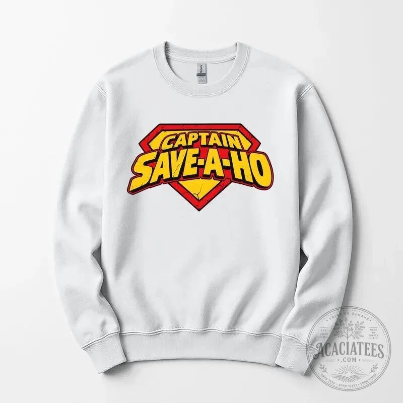 Funny Captain Save-A-Ho Parody Superhero Logo Graphic Novelty T-Shirt 29 Funny Captain Save-A-Ho Parody Superhero Logo Graphic Novelty T-Shirt
