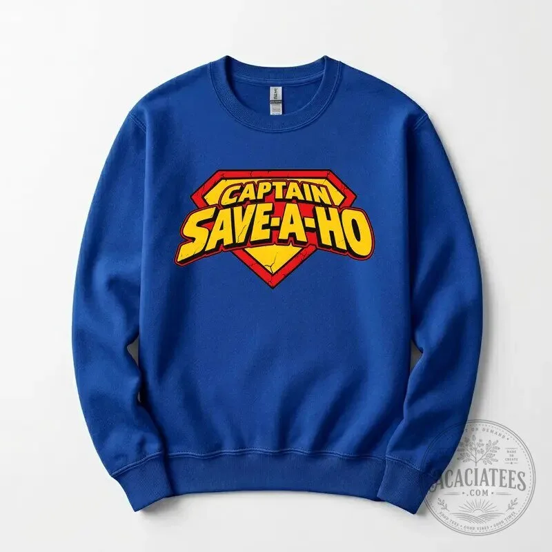 Funny Captain Save-A-Ho Parody Superhero Logo Graphic Novelty T-Shirt 31 Funny Captain Save-A-Ho Parody Superhero Logo Graphic Novelty T-Shirt