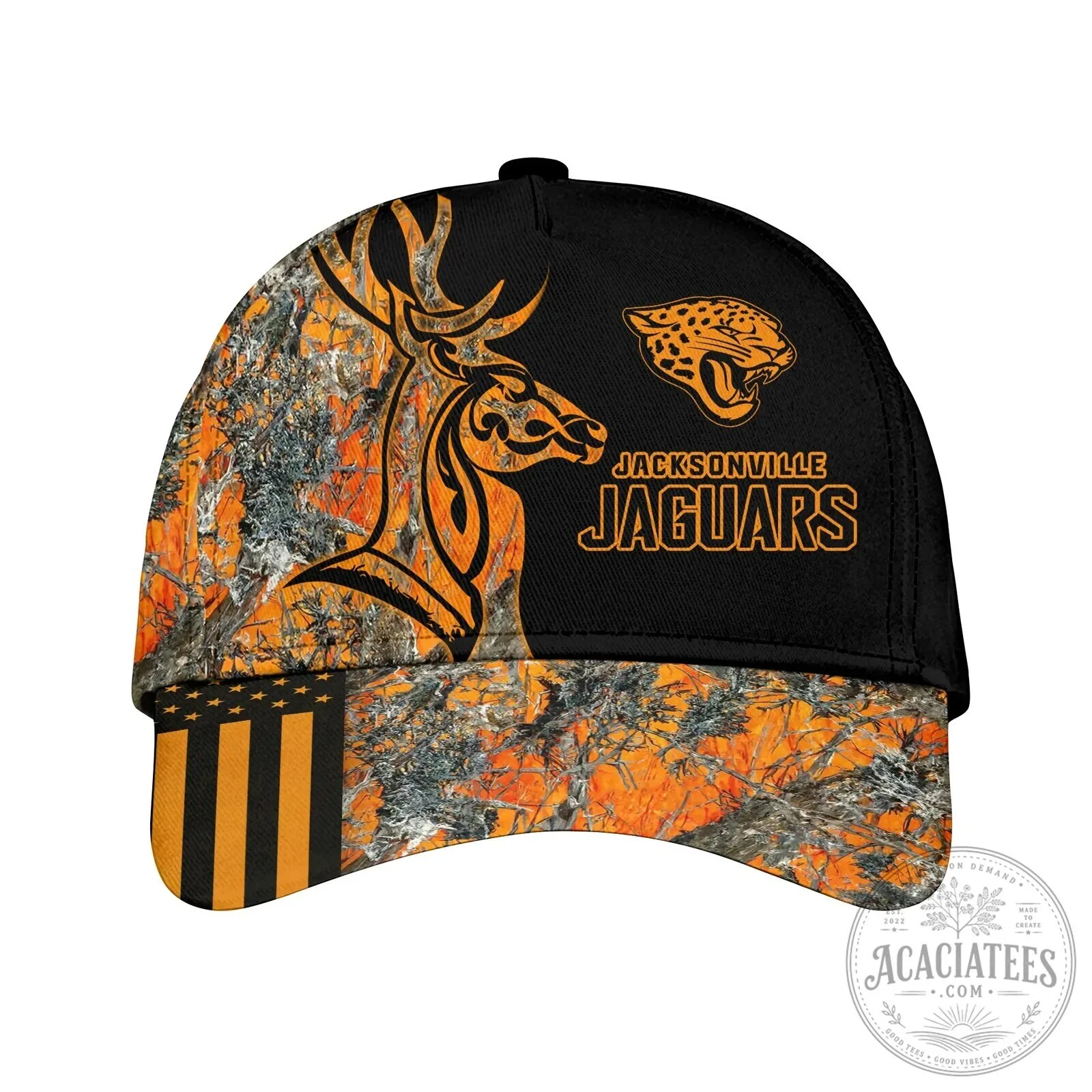 Jacksonville Jaguars Deer Hunting Camouflage Orange Baseball Cap Hat
