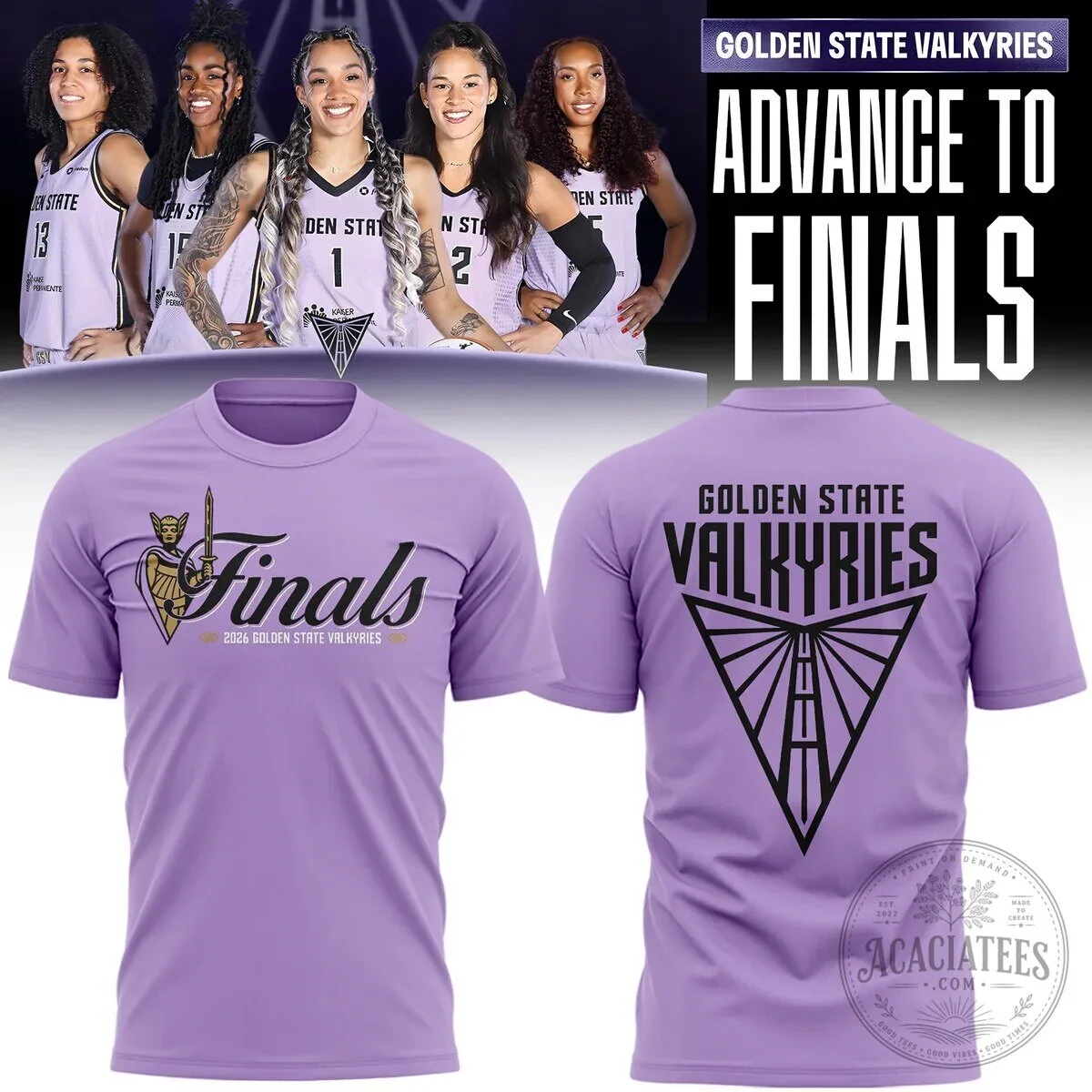 Golden State Valkyries 2026 Finals Commemorative Purple Fan T-Shirt