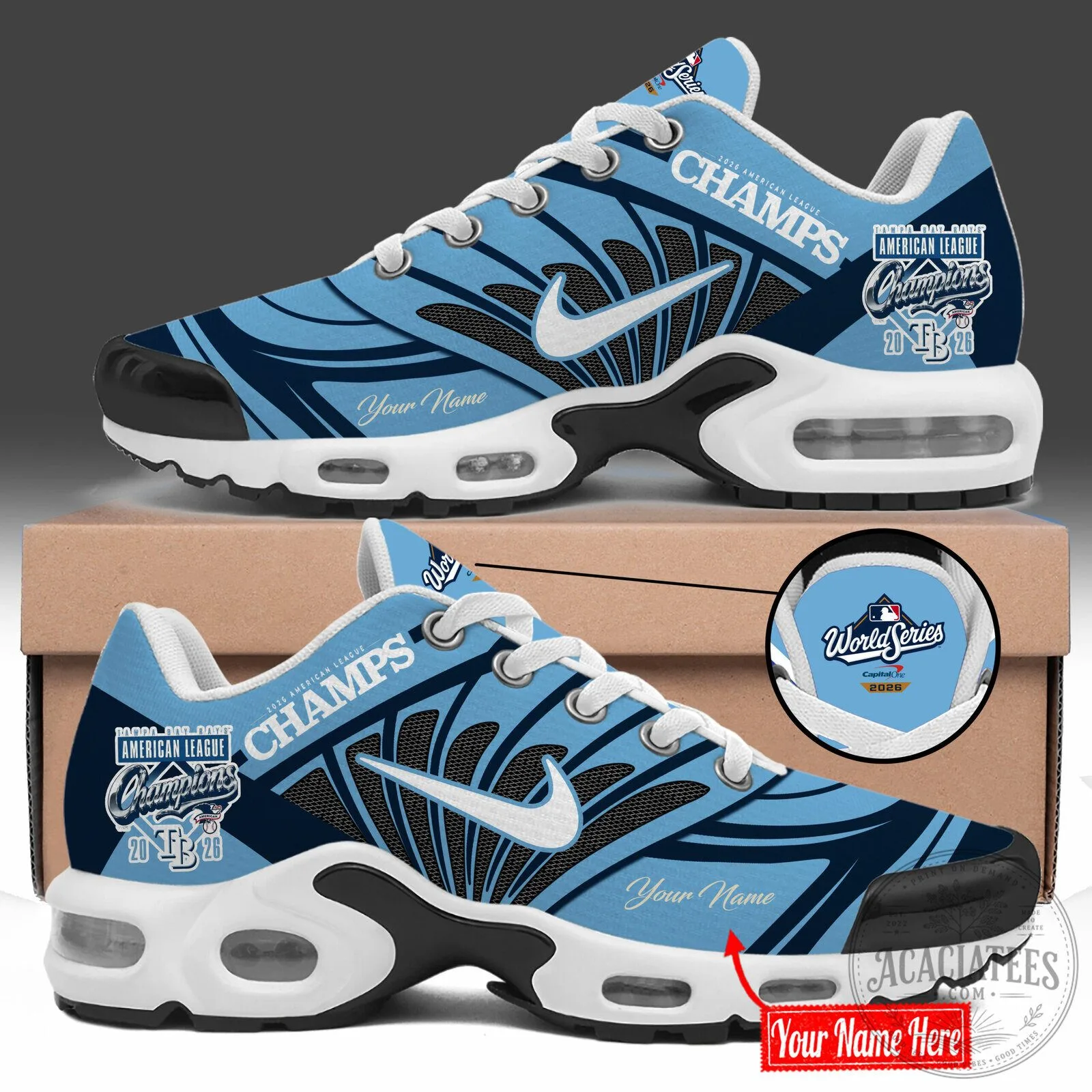 Tampa Bay Rays 2026 American League Champions Personalized Sneakers