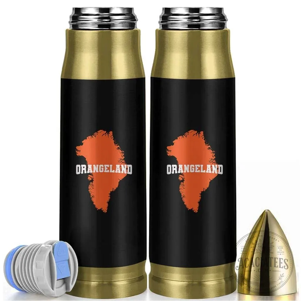 Orangeland Greenland Map Silhouette Funny Geographic Parody Bullet Tumbler