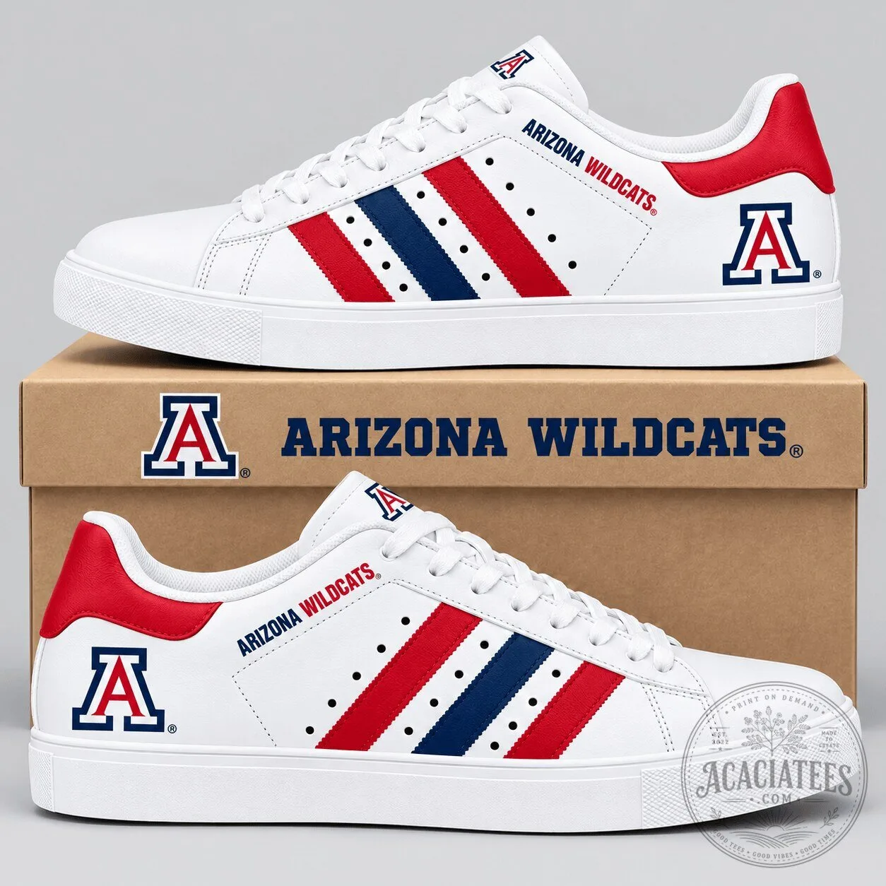 Arizona Wildcats NCAA Stripe Low Top Sneakers