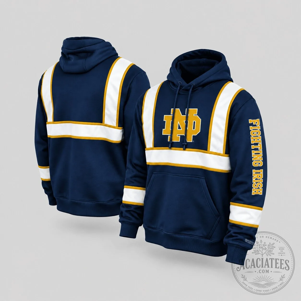 Notre Dame Fighting Irish NCAA Reflective Stripe Pullover Hoodie