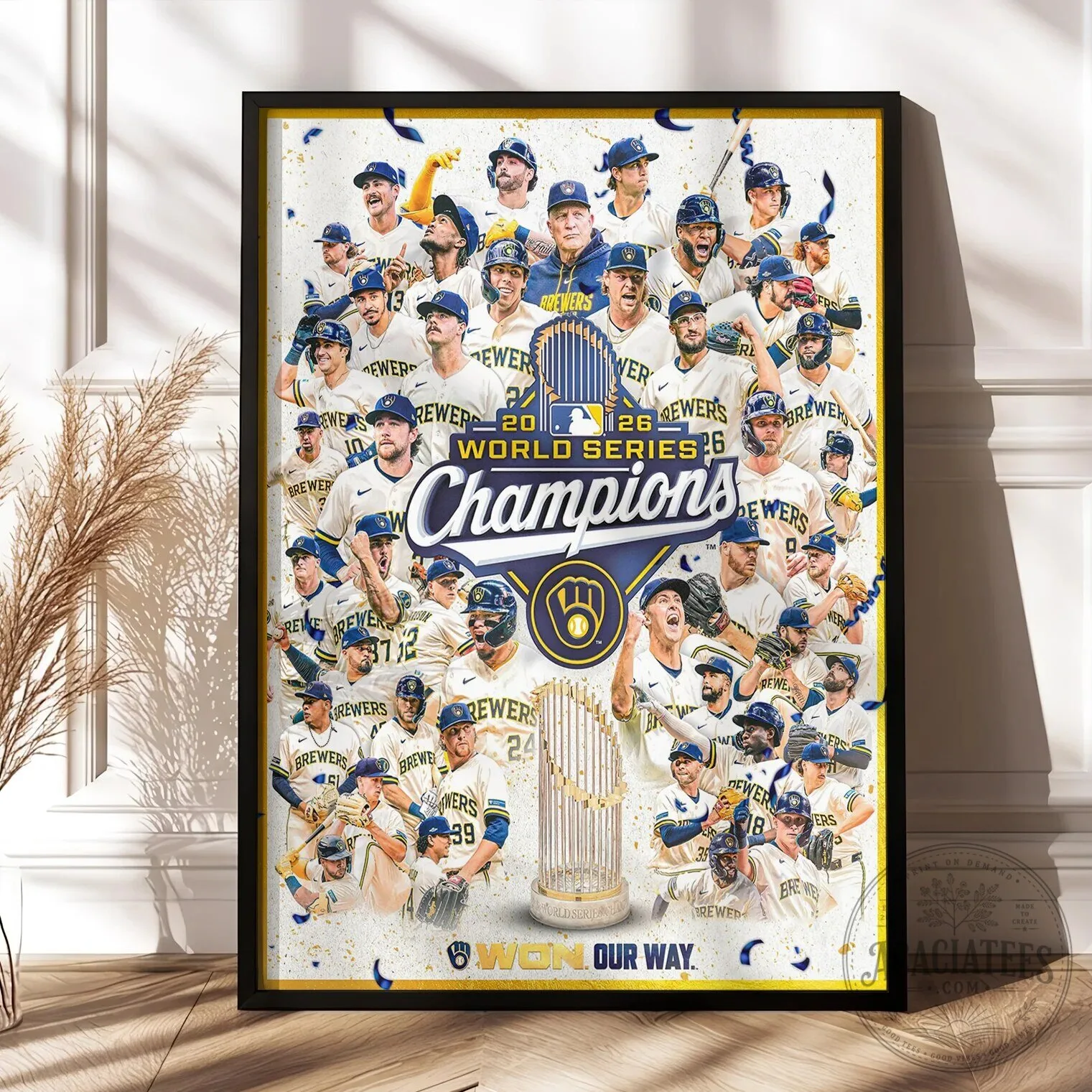 Milwaukee Brewers World Series Champions 2026 Baseball Team Celebration Poster