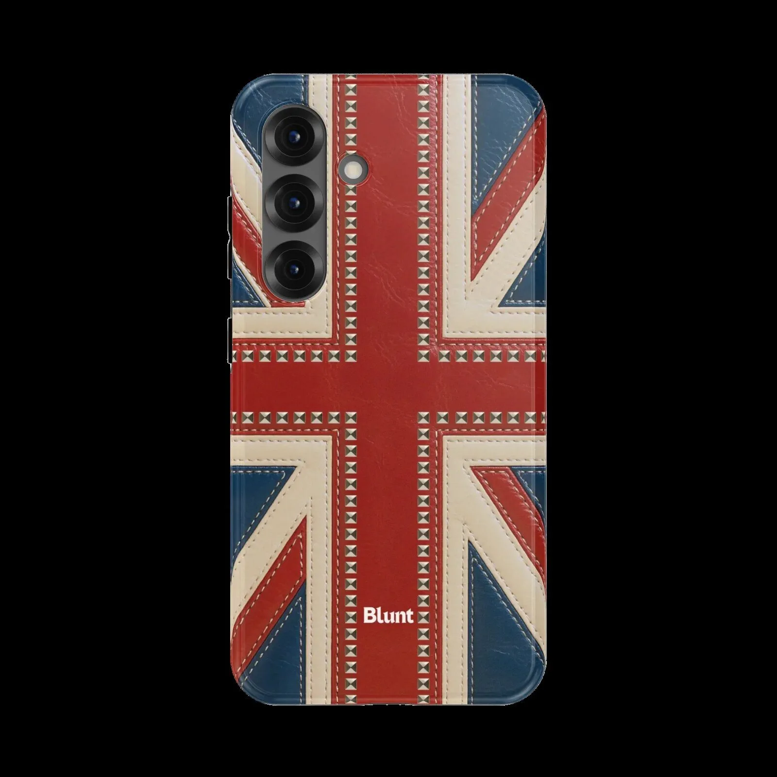 Union Jack Flag Studded Leather Design Samsung Galaxy Phone Case