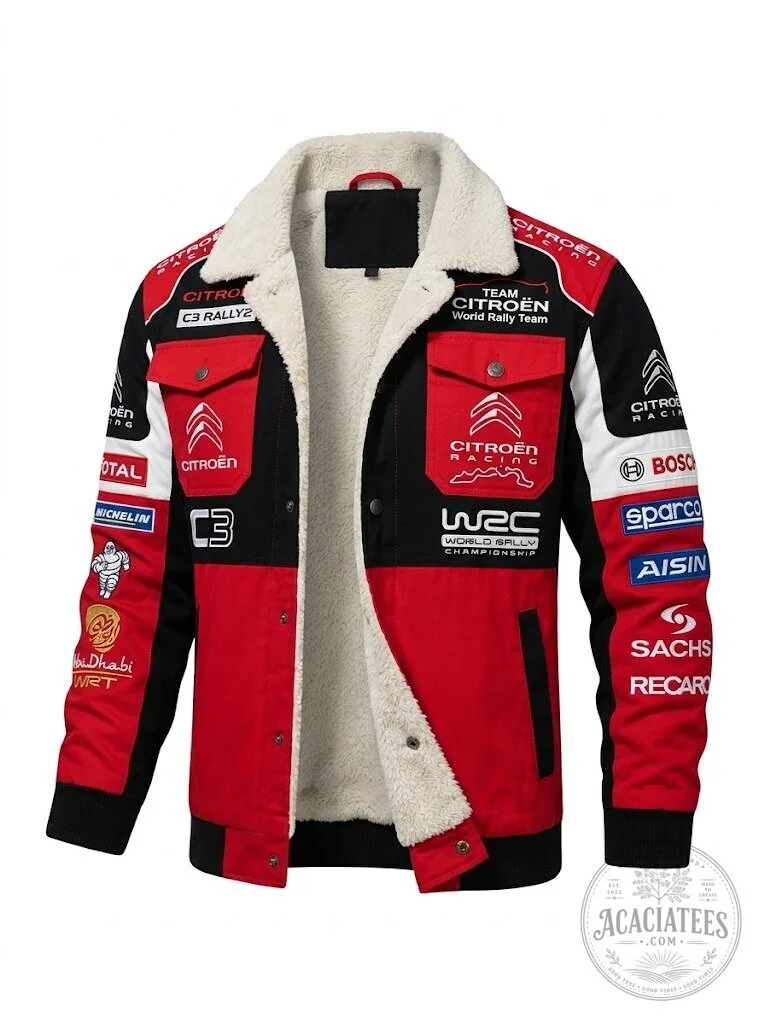 Citroen Racing World Rally Team Fleece Lined Button Jacket