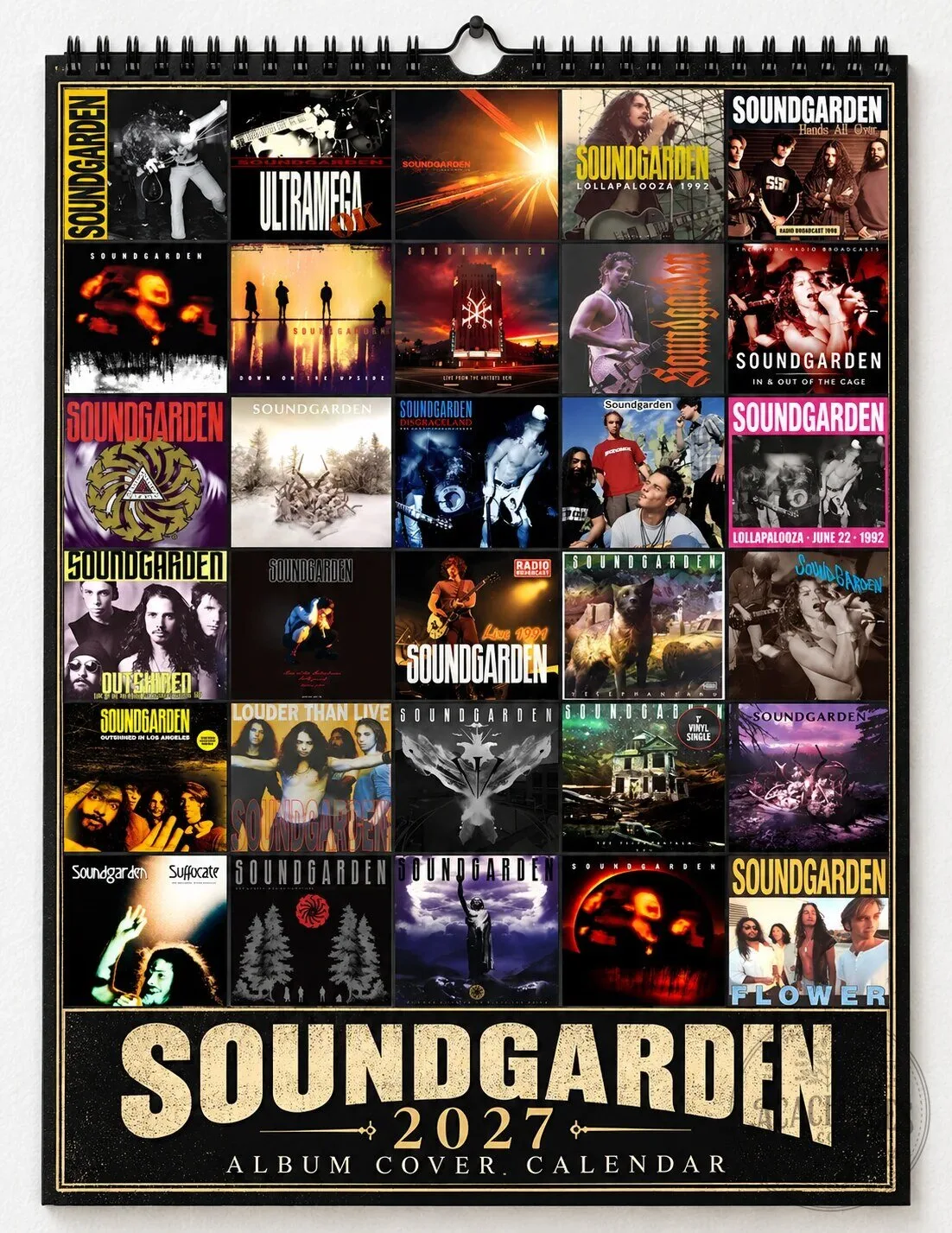 Soundgarden 2027 Album Covers Wall Calendar - Vintage Alternative Metal Collector's Item 2D