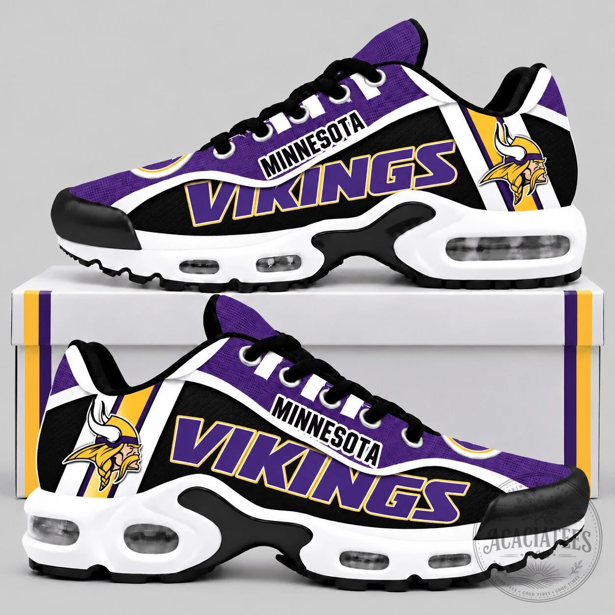 Minnesota Vikings National Football League Bold Wordmark Air Cushion Sneakers