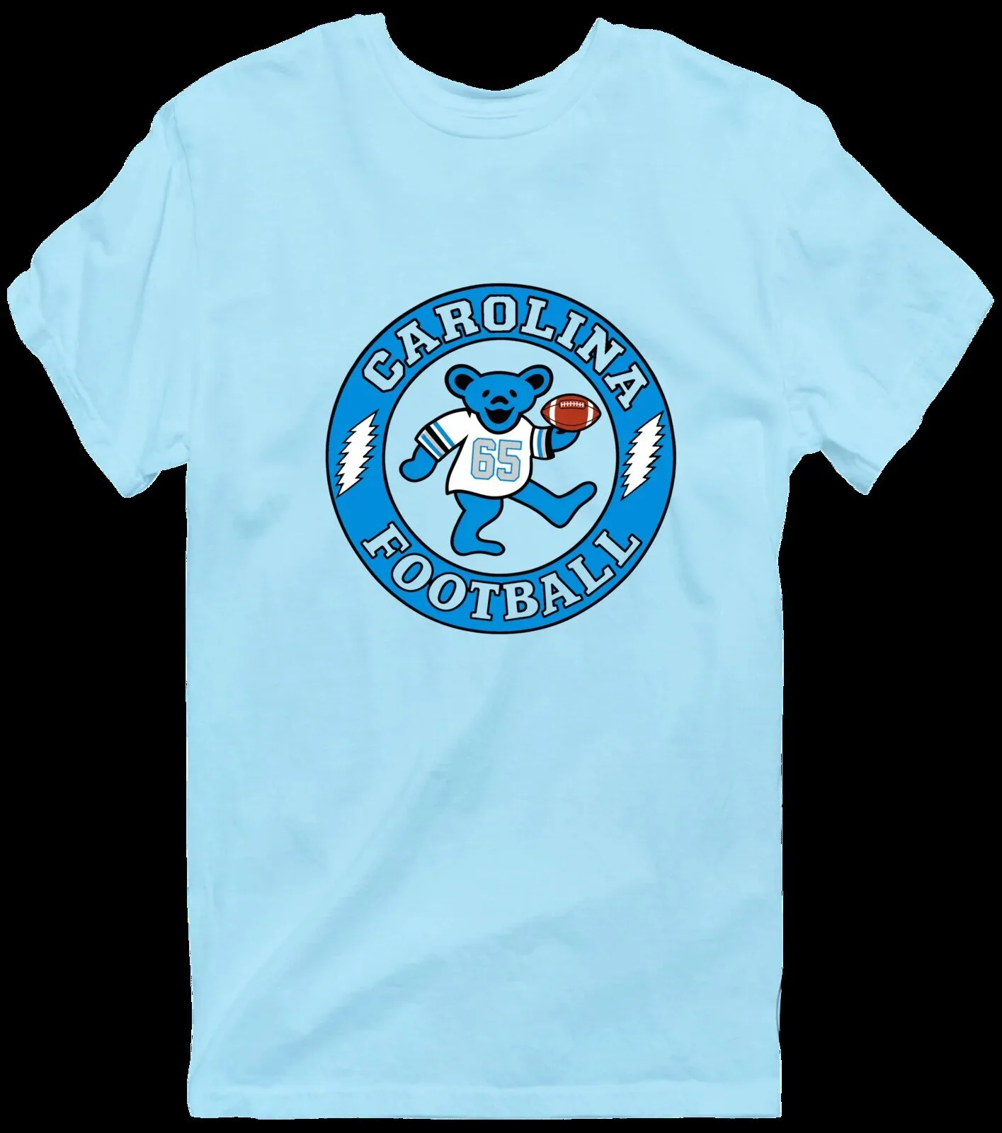 Carolina Football Dancing Bear Grateful Dead Inspired Light Blue T-Shirt